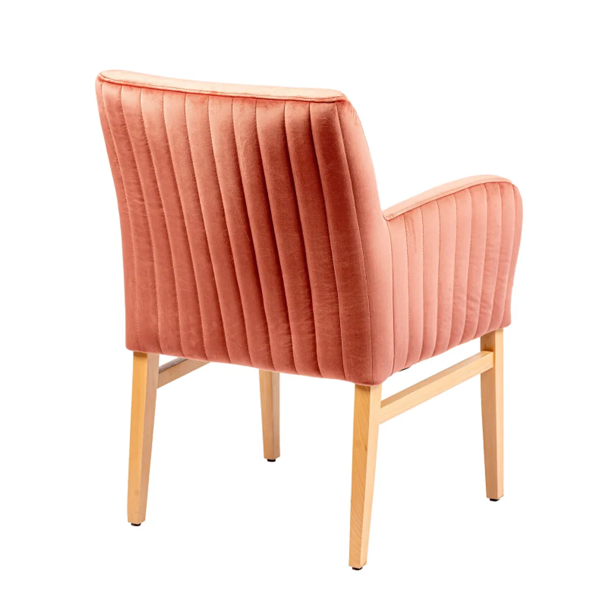 Moritz line-40 - Fauteuil confortable dos matelassé en tissu et pieds en bois — vue 4
