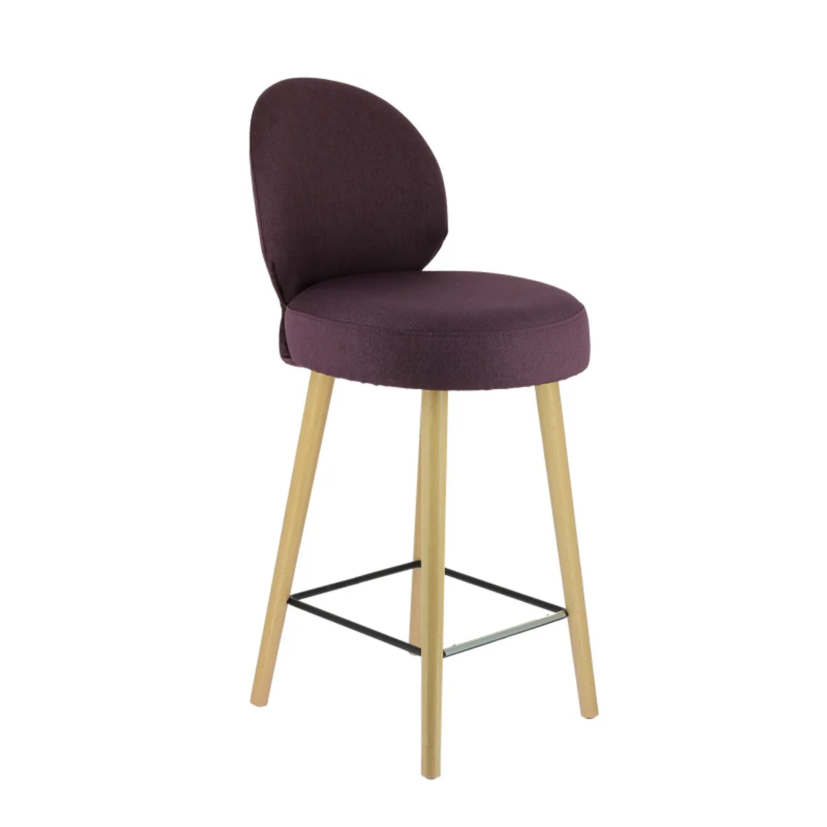 Severus - Tabouret snack cosy en tissu avec pieds en bois — vue 4