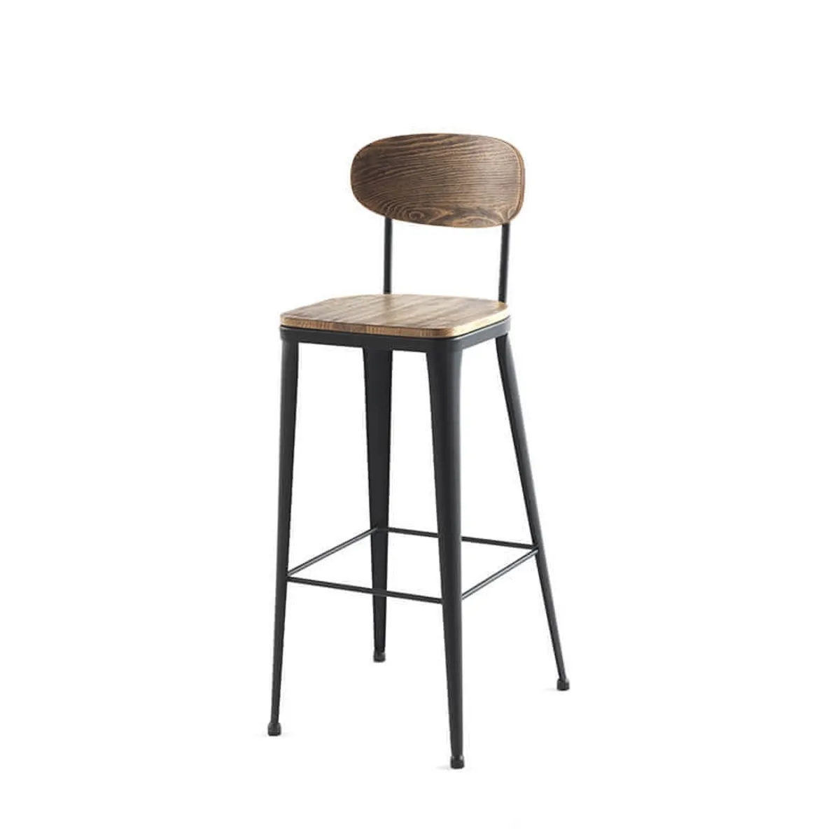 Austin - Tabouret îlot central en bois et métal — vue 4