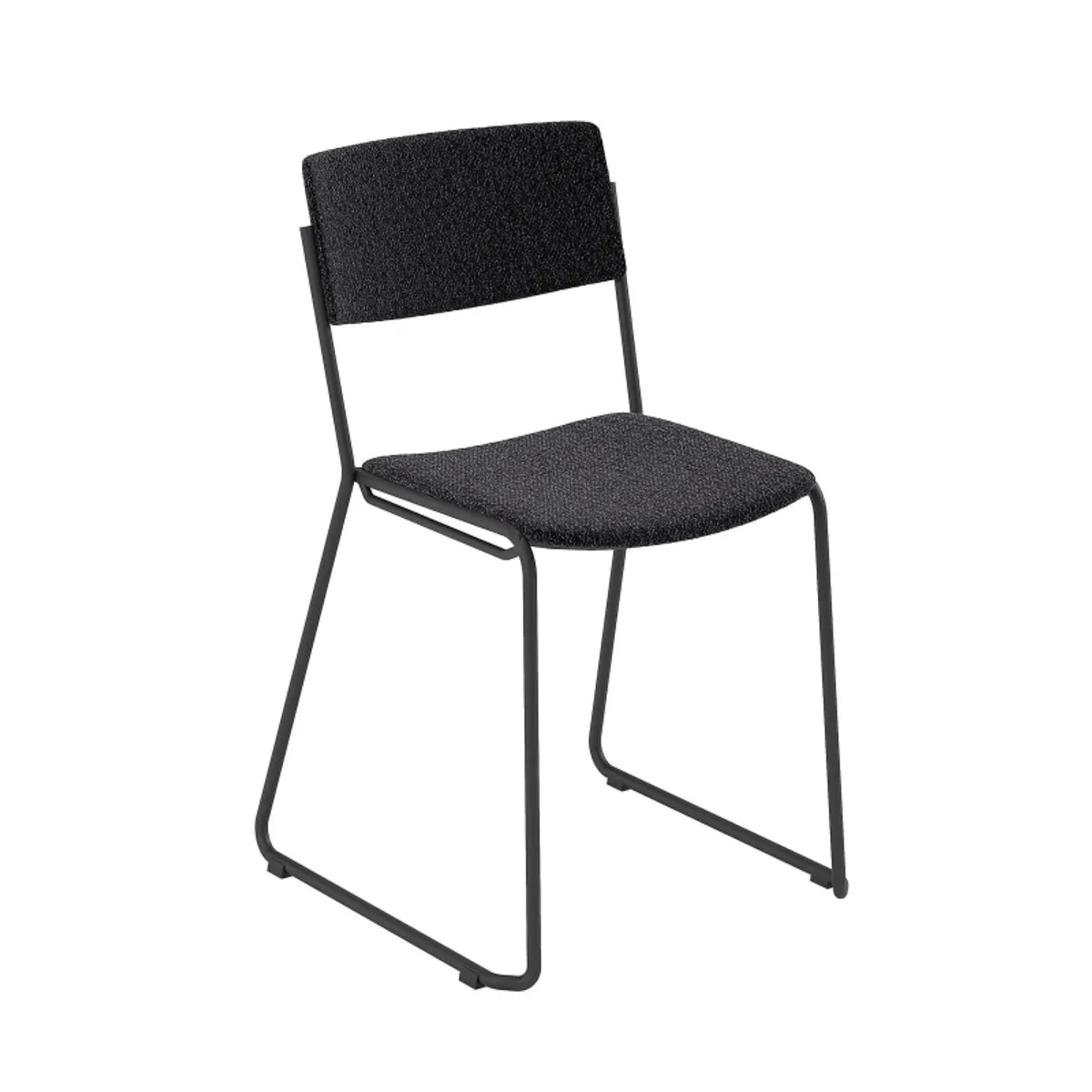Zoom - Chaise de salle à manger épurée en tissu pieds en traîneau — vue 3