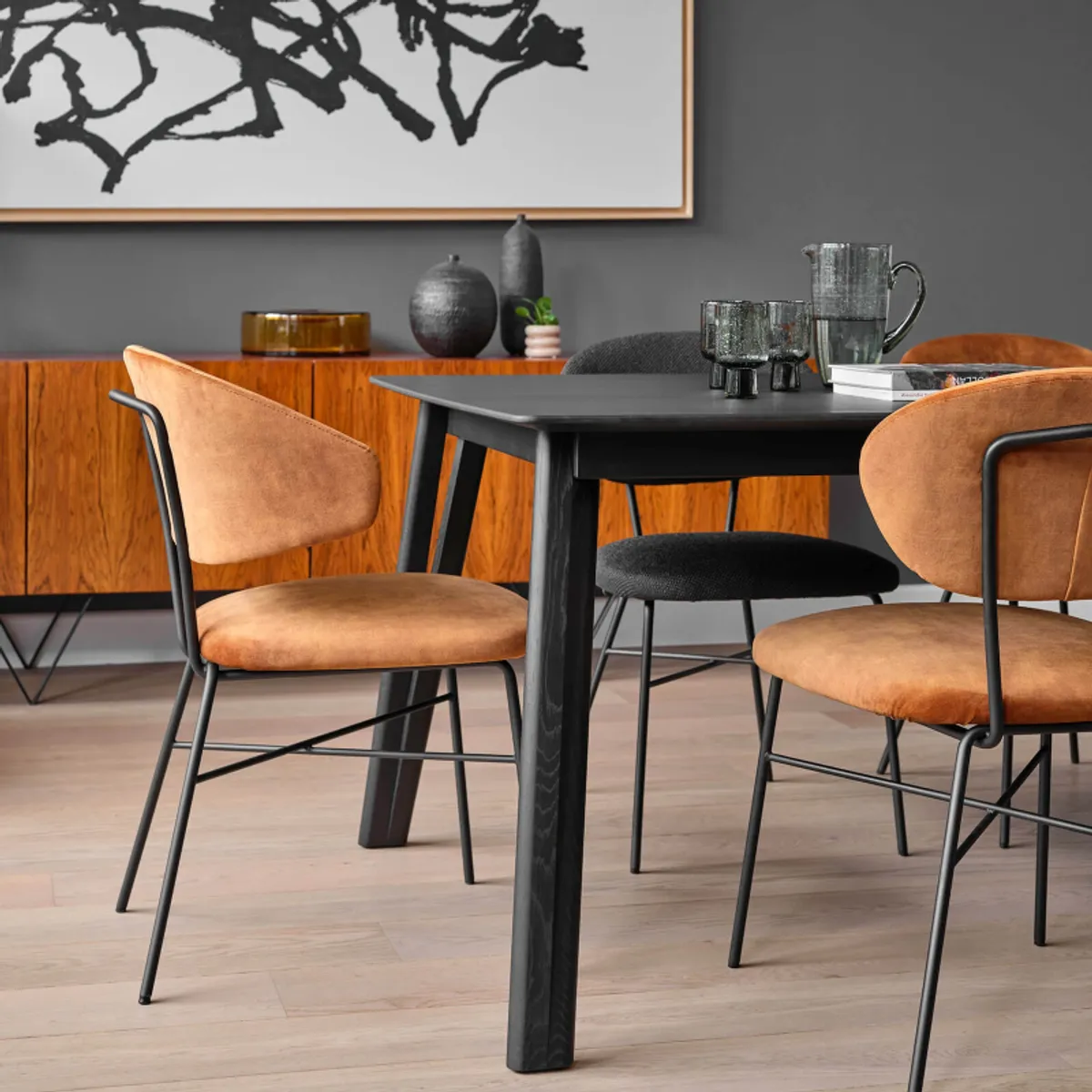 Toro Mobitec ® - Fauteuil minimaliste cosy en tissu avec pieds en métal