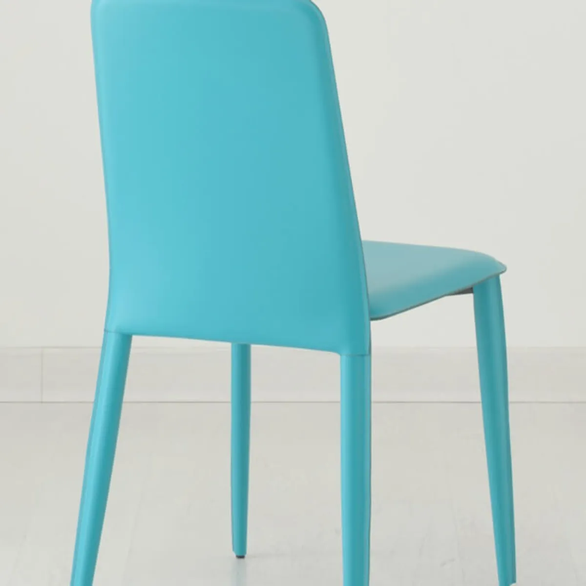 Ely 2 - Chaise de salle à manger en croûte de cuir avec pieds gainés — vue 3