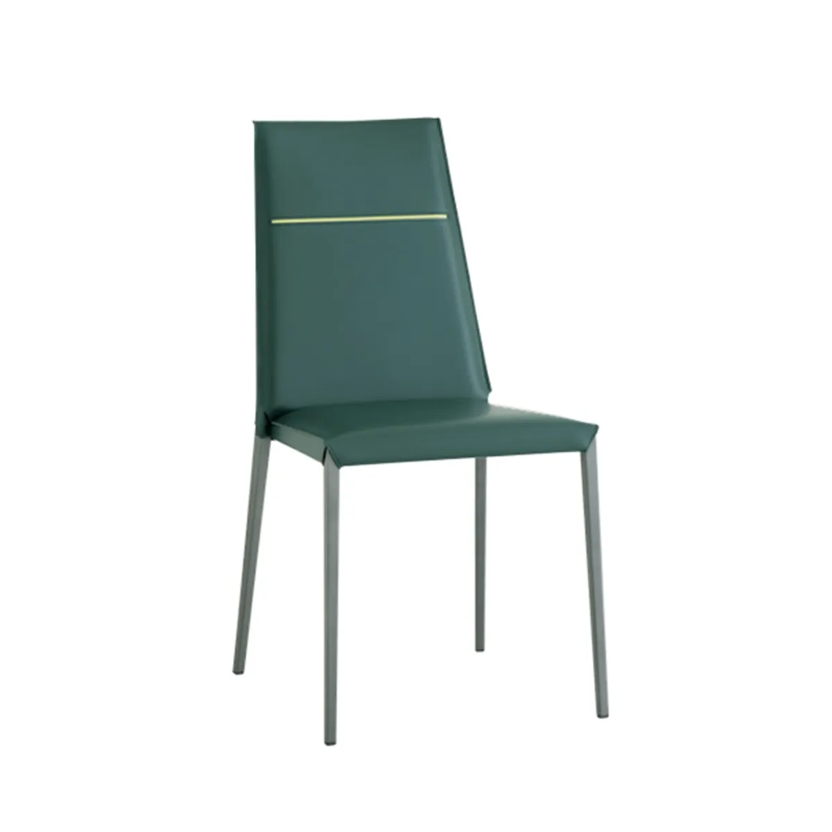 Lolas S - Chaise en croûte de cuir fabrication italienne avec liseré — vue 3