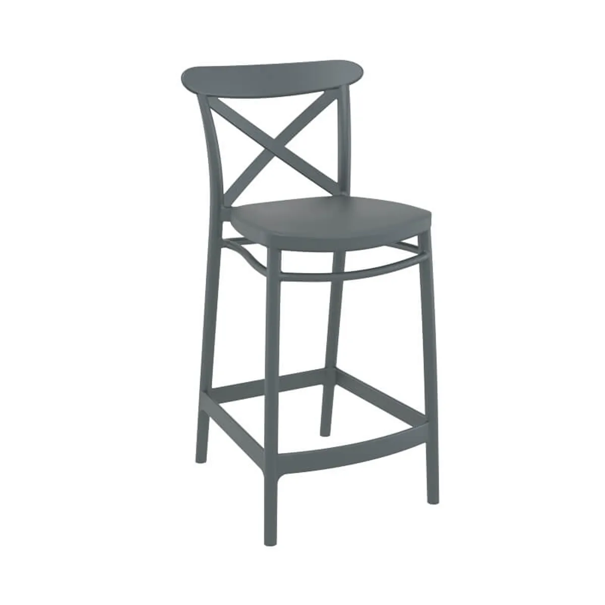 Cross - Tabouret de jardin en polypropylène avec dossier — vue 3