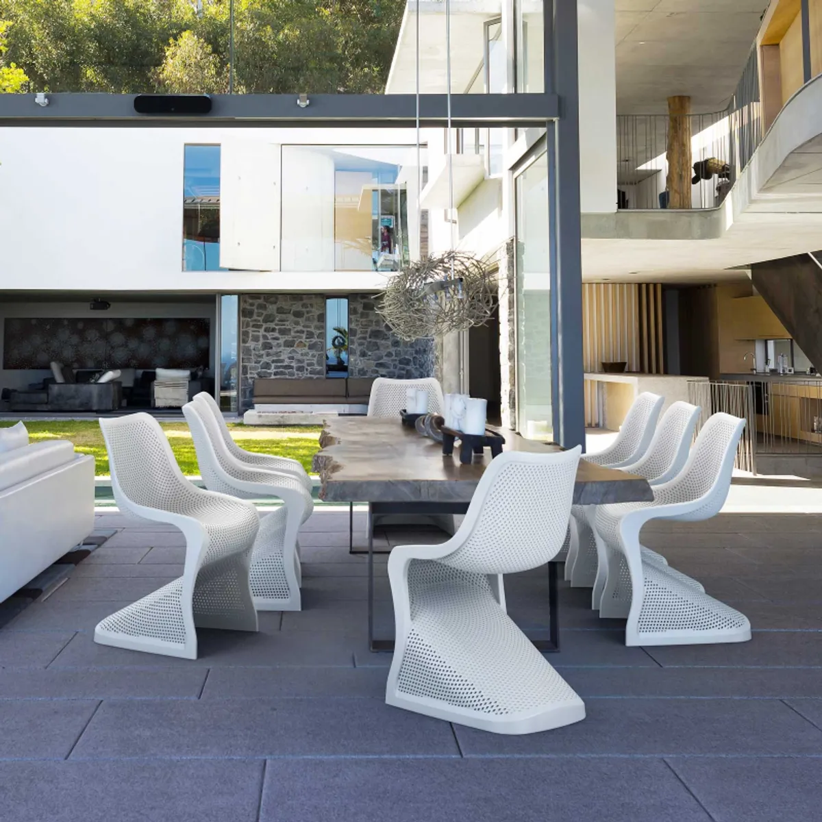 Bloom - Chaise de jardin design ajourée en polypropylène — vue 4