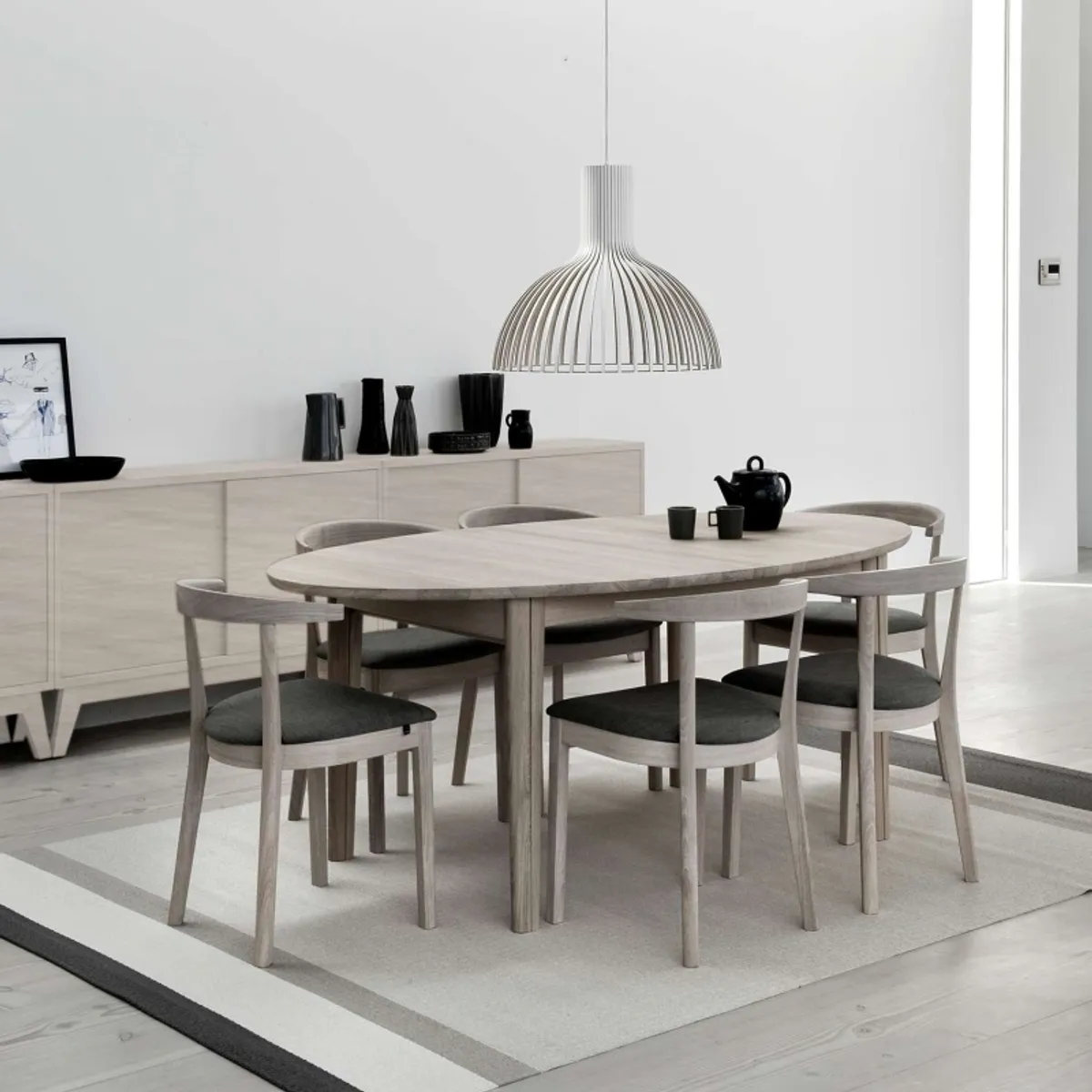 SM78 - Table ovale extensible en bois massif fabriquée au Danemark — vue 3