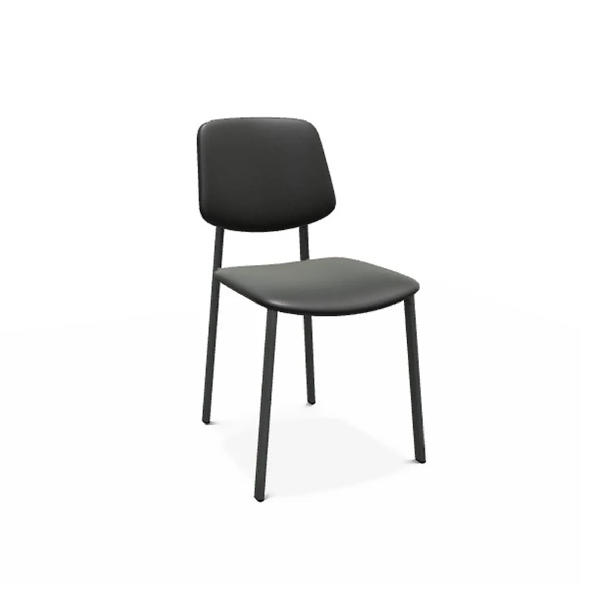 Lugano - Chaise de séjour en simili avec pieds en métal — vue 3