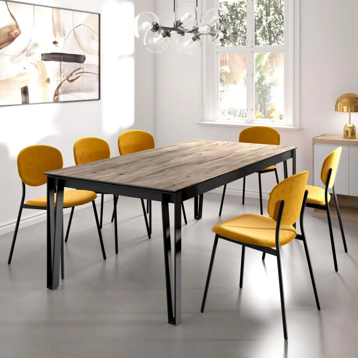 Okaso - Table design en céramique et métal