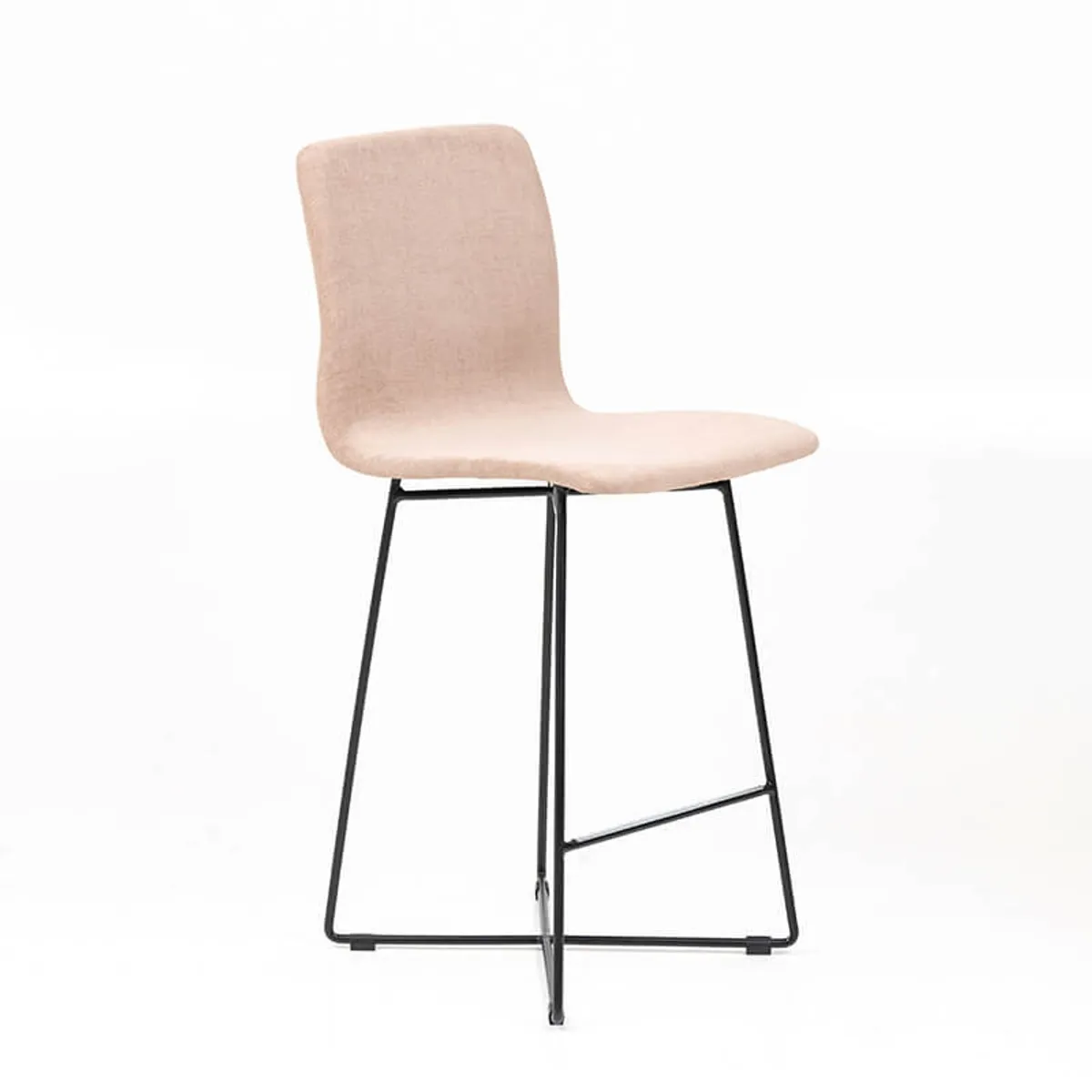 Amelie - Tabouret snack en tissu et pieds métal croisé — vue 5