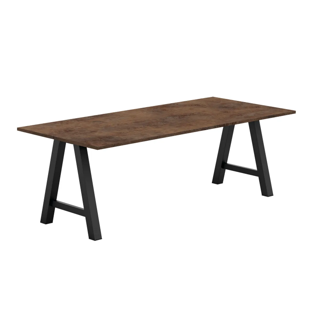 Alegro - Table belge rectangulaire en stratifié avec pieds en forme de tréteau — vue 5