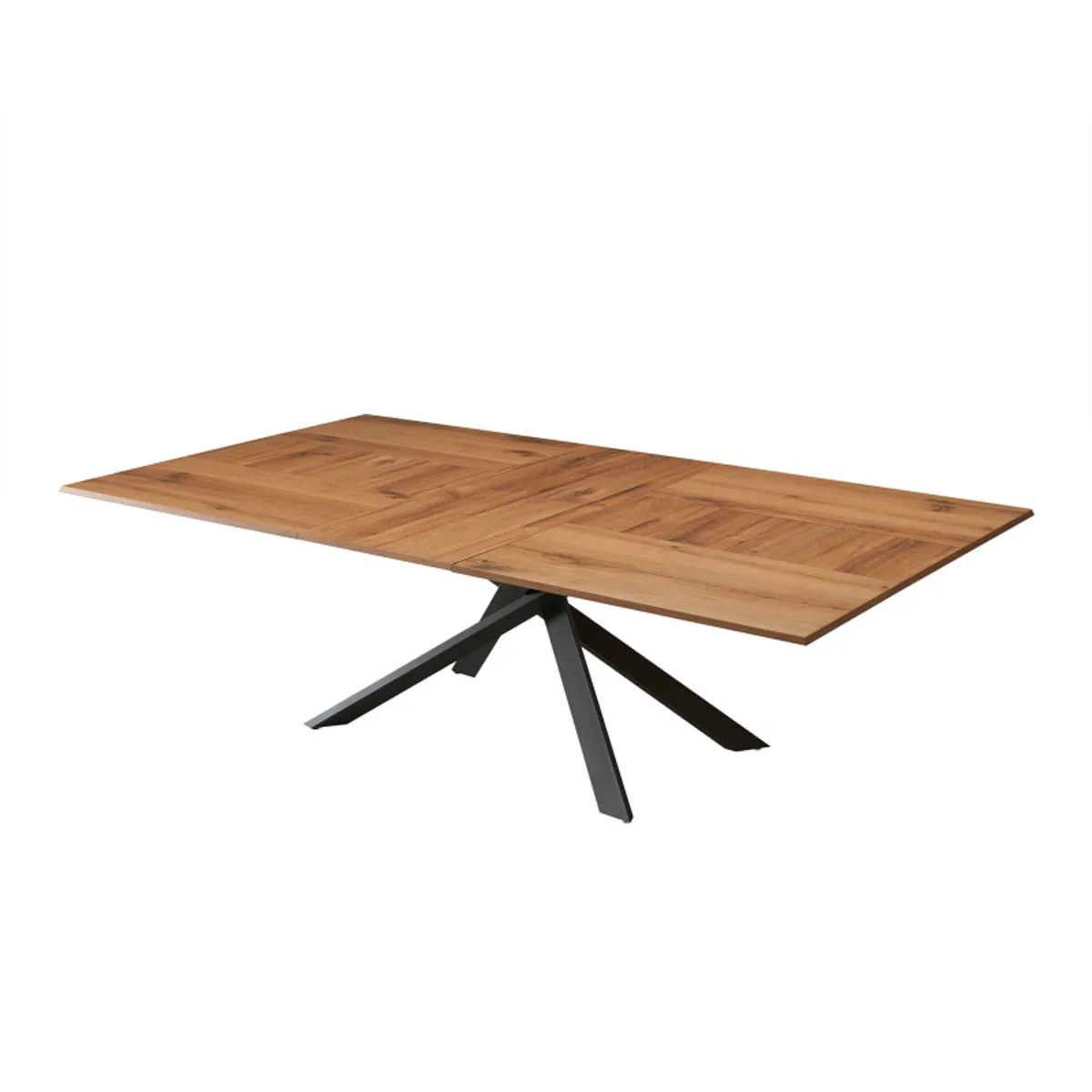 4x4 - Table design extensible rectangulaire en bois et métal — vue 3