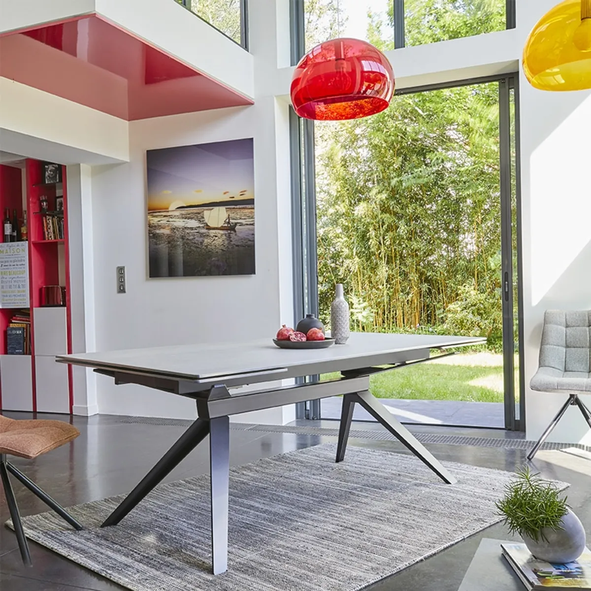 Luna - Table extensible de salle à manger design en céramique