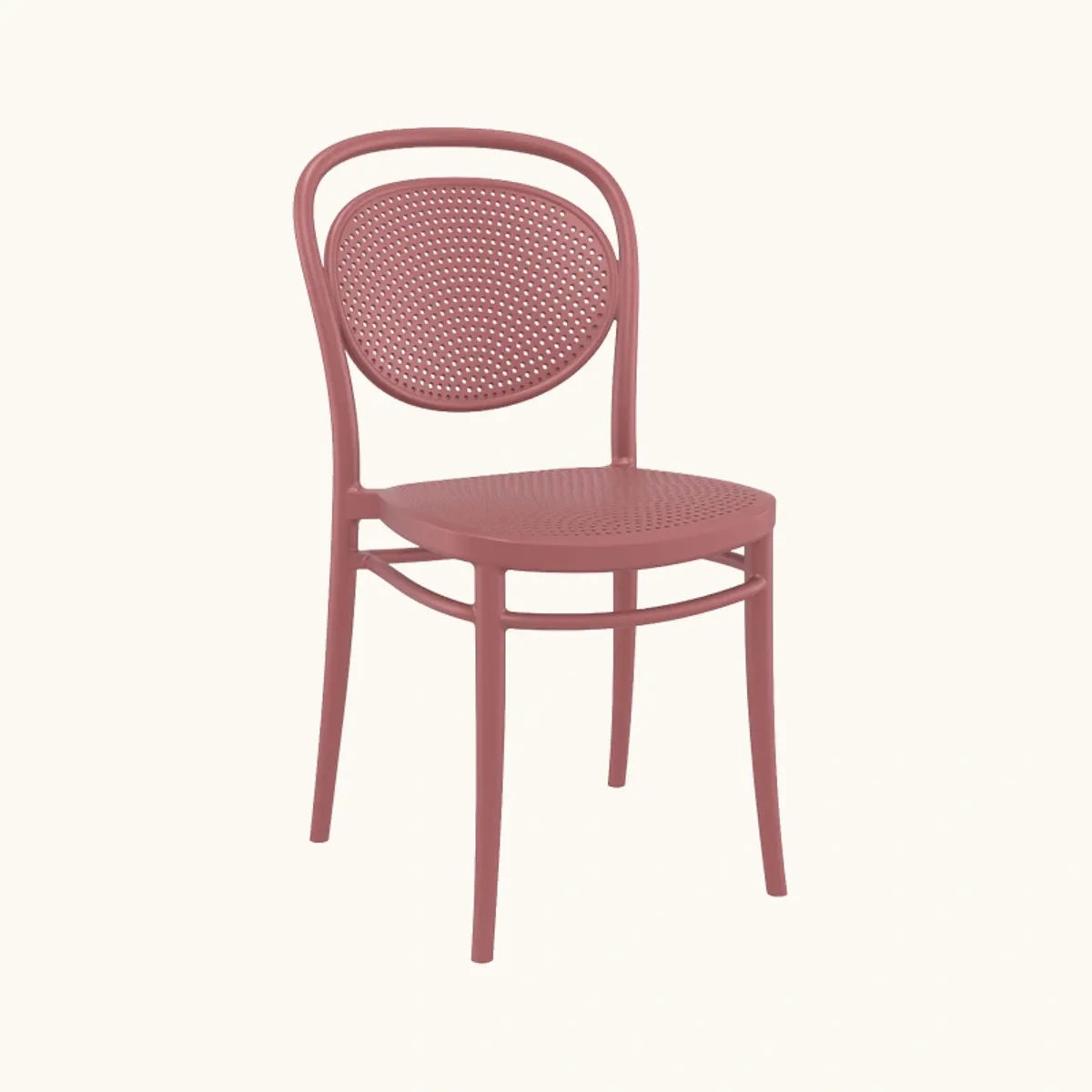 Marcel - Chaise de jardin moderne empilable en polypropylène