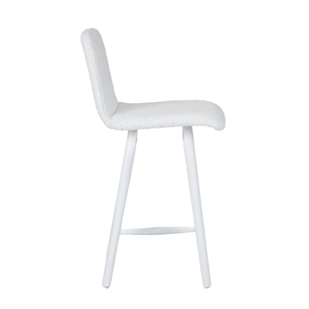 Plaza - Tabouret snack scandinave en tissu et pieds coniques en bois — vue 3