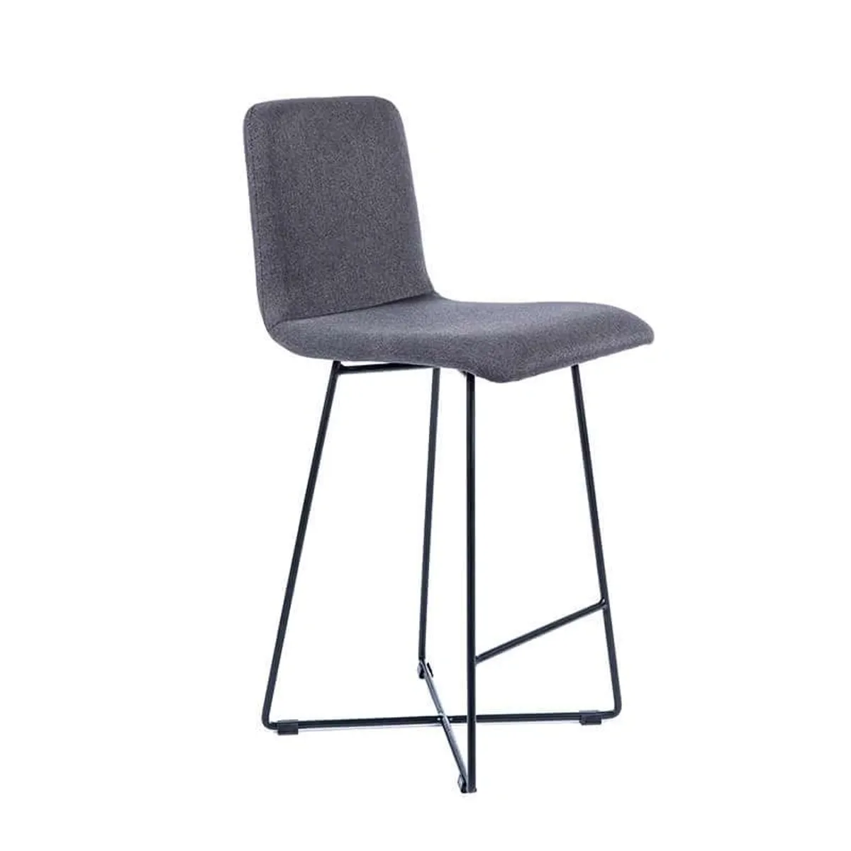 BarPlaza - Tabouret hauteur 65 cm scandinave en tissu avec pieds filaires en métal