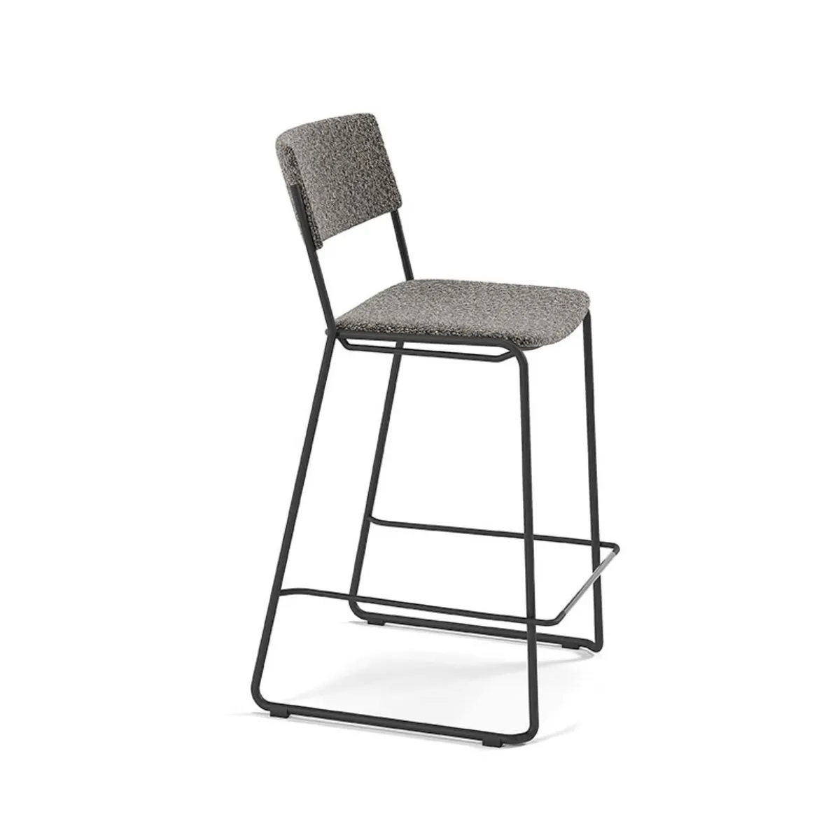Zoom - Tabouret snack moderne en tissu pieds traîneau — vue 4