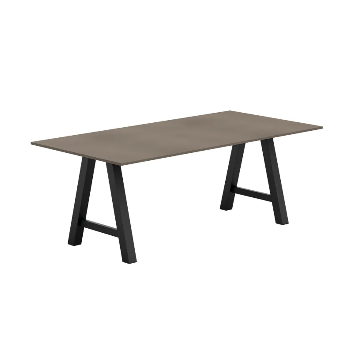 Alegro - Table belge rectangulaire en stratifié avec pieds en forme de tréteau — vue 3