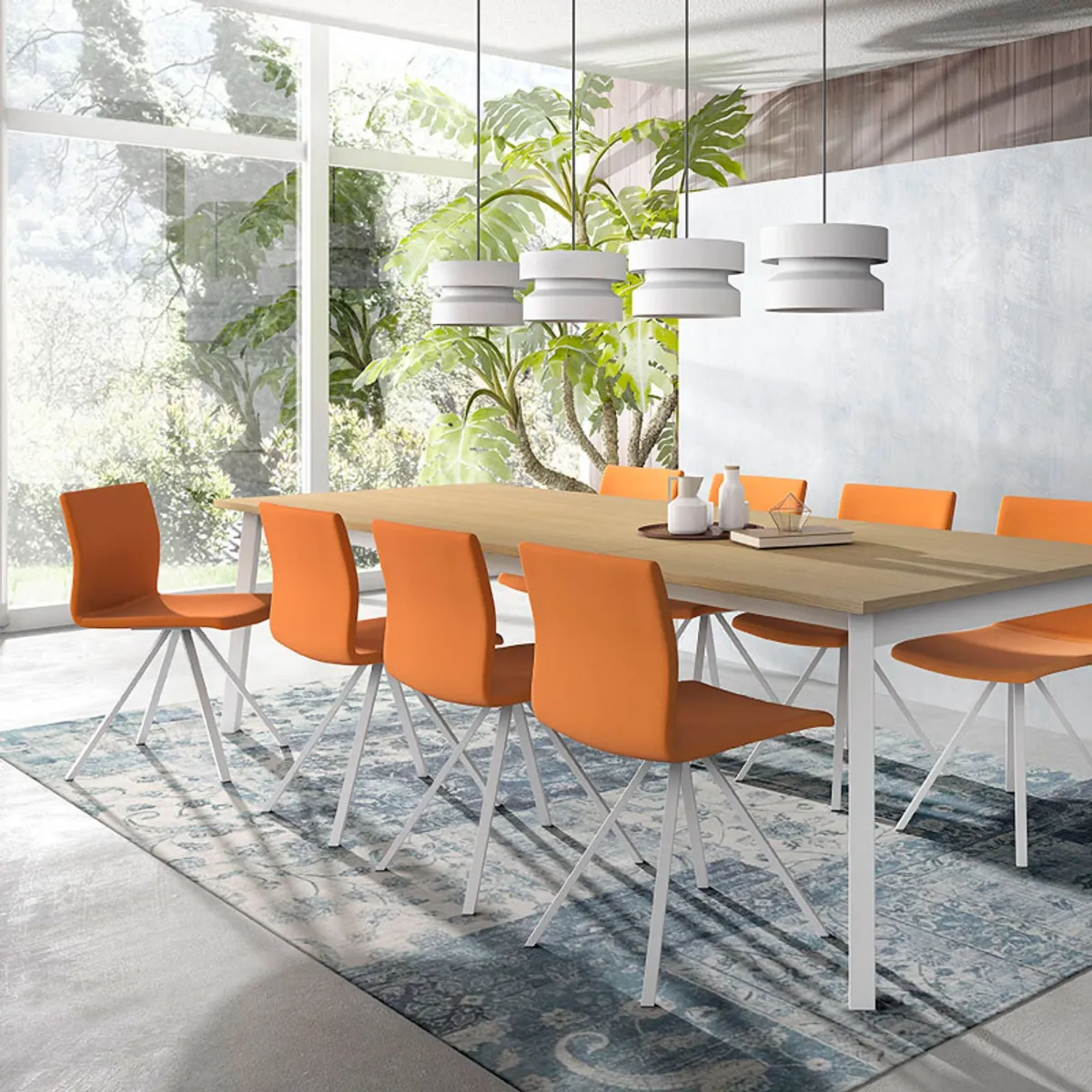 Silva - Chaise design en métal et simili — vue 5