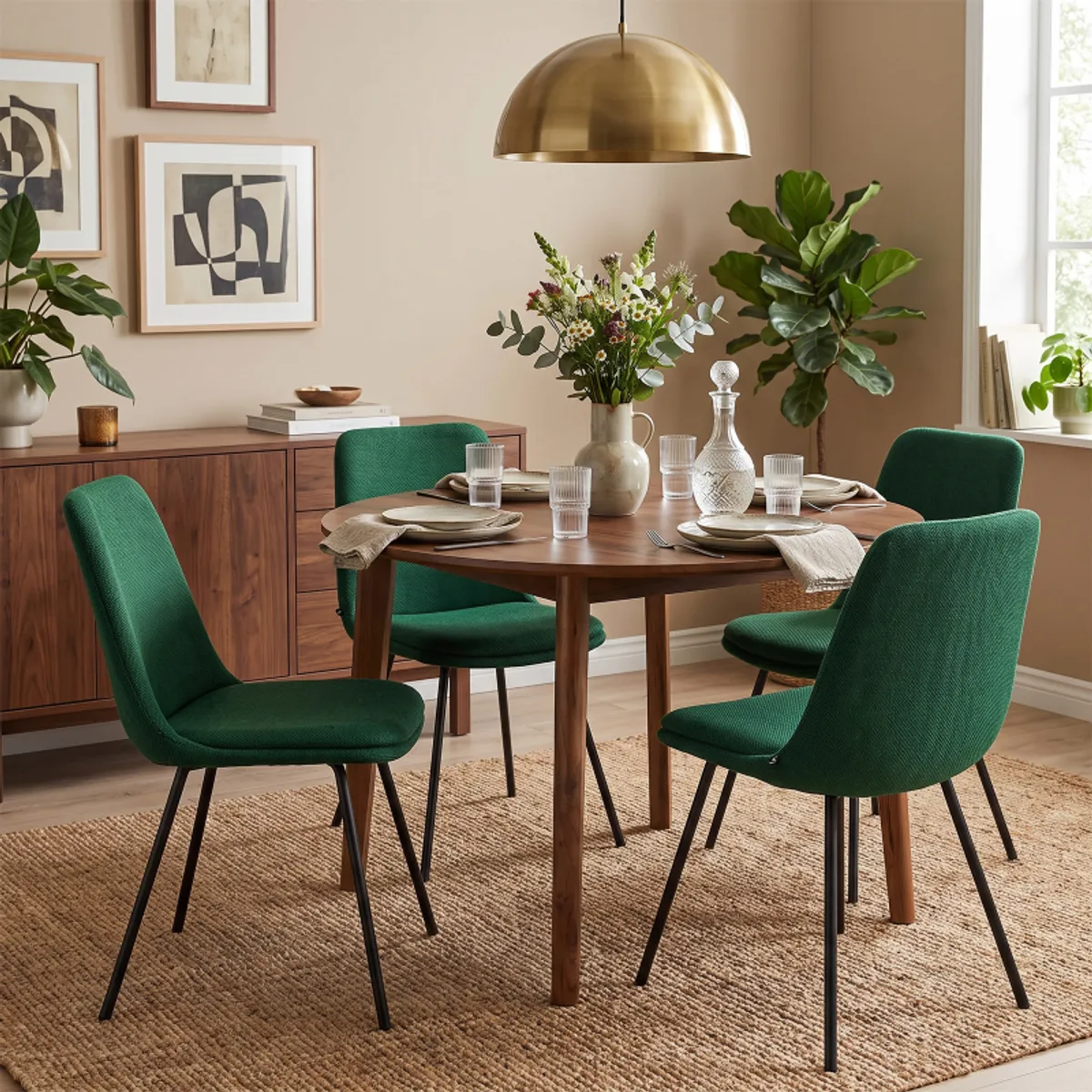 SM120 - Table ronde extensible en bois style scandinave fabrication danoise