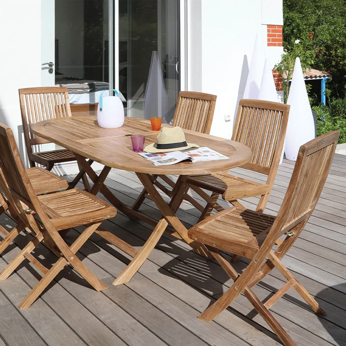 Bodini - Chaise de jardin pliante en teck massif — vue 5