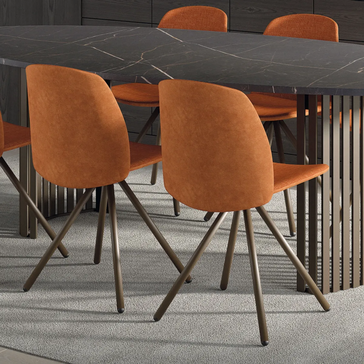 Fiona 2 - Chaise moderne en tissu et pieds métal — vue 4