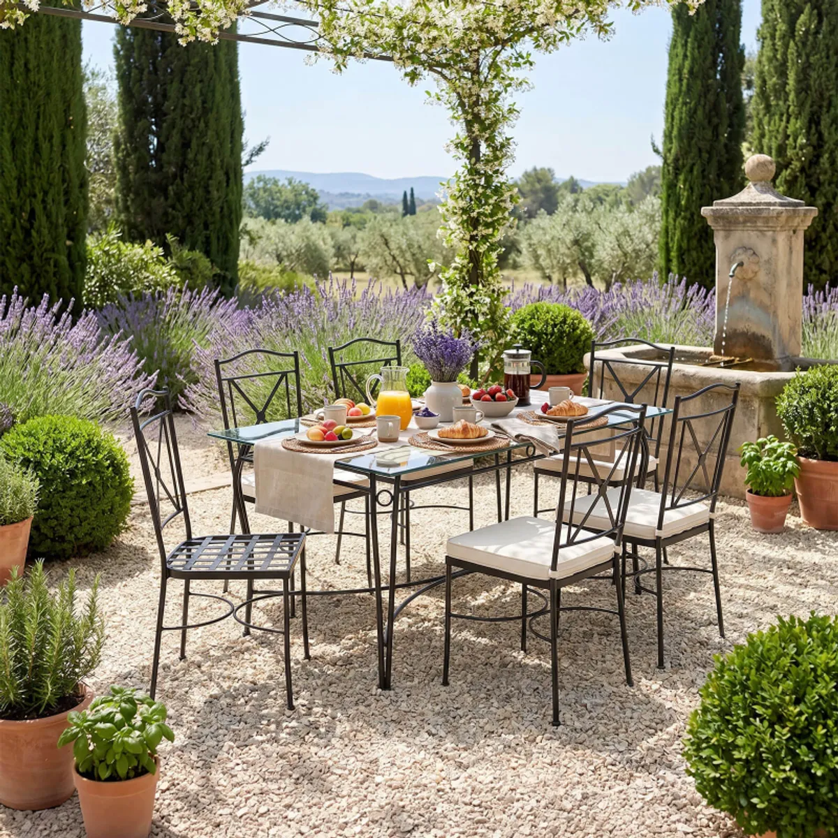 Pisa - Chaise de jardin provençale en acier — vue 3