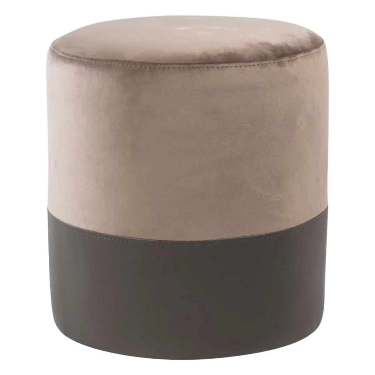 Edith - Pouf rond bicolore et bimatière — vue 3
