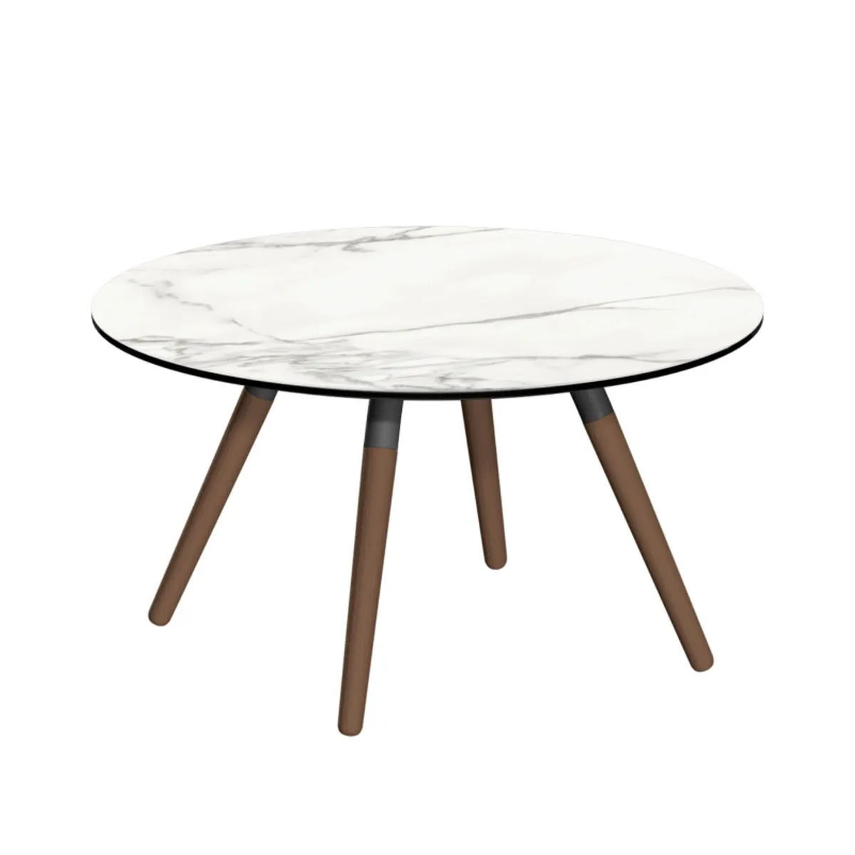 Nuba mini - Table basse ronde en céramique avec pieds en bois — vue 3