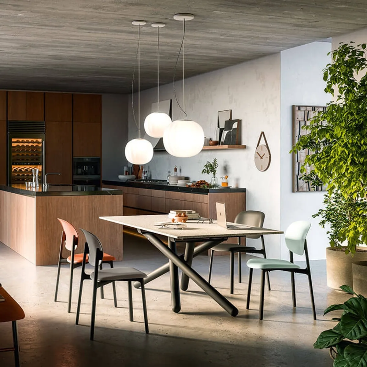 Zero Connubia® - Chaise moderne empilable en polypropylène recyclé — vue 3