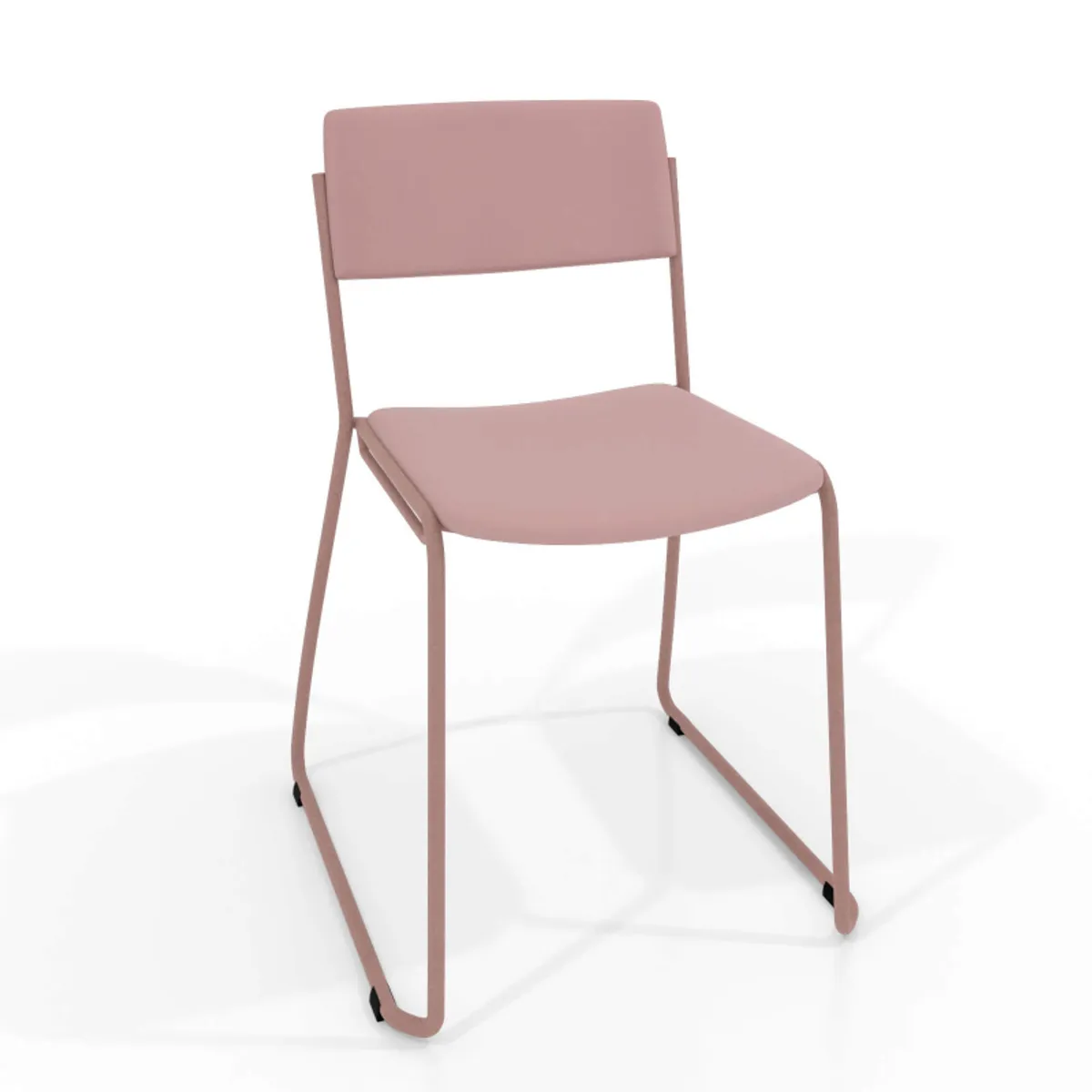 Zoom - Chaise moderne en simili avec pieds traîneau