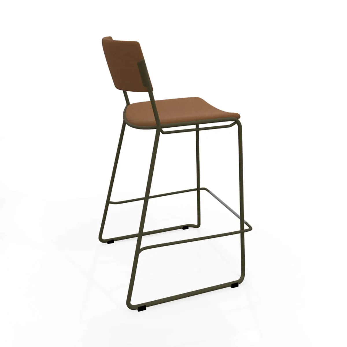 Zoom - Tabouret snack moderne en simili avec pieds en traîneau — vue 3