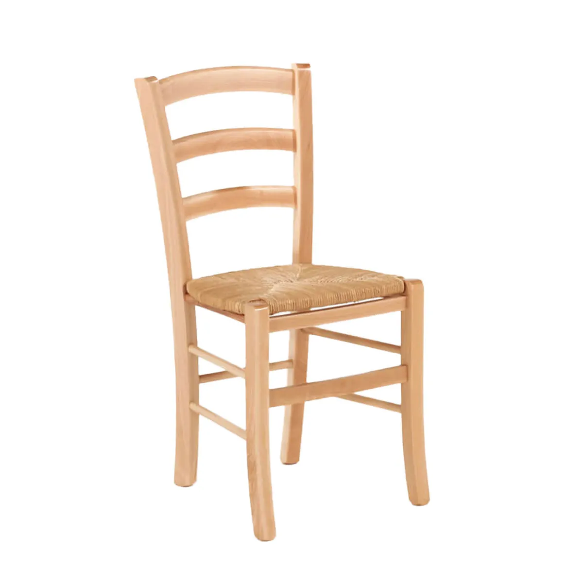 Brocéliande - Chaise de cuisine rustique en bois massif et paille — vue 3