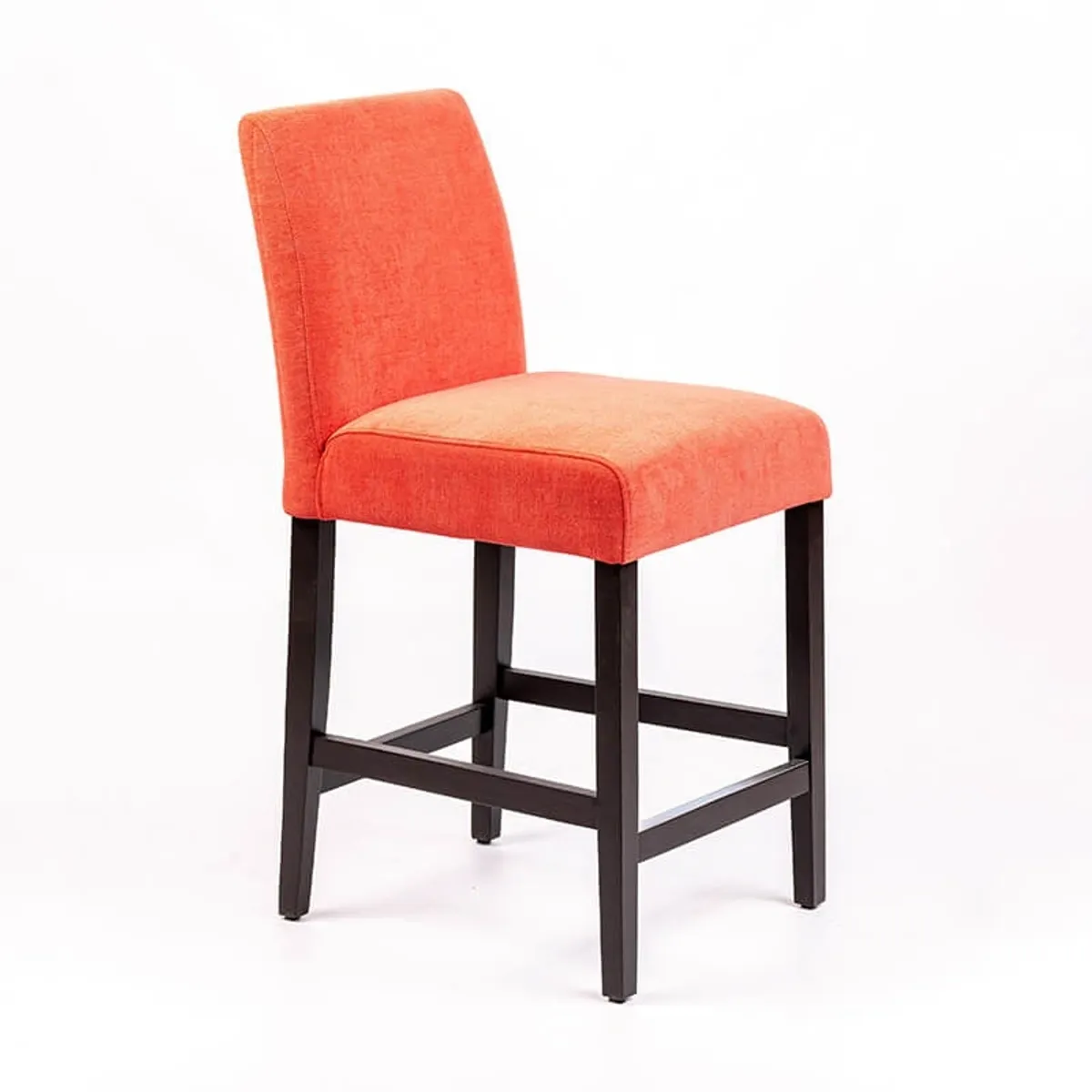 Fritz line - Tabouret snack avec dos matelassé en tissu et pieds en bois