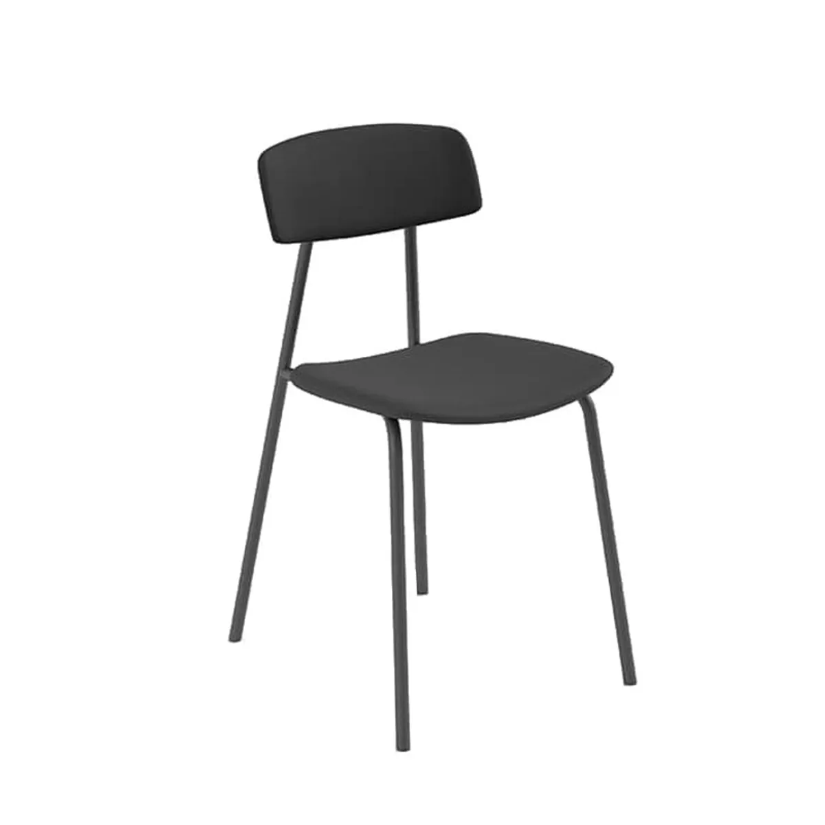 Lazio - Chaise belge style rétro en simili avec pieds en métal — vue 3