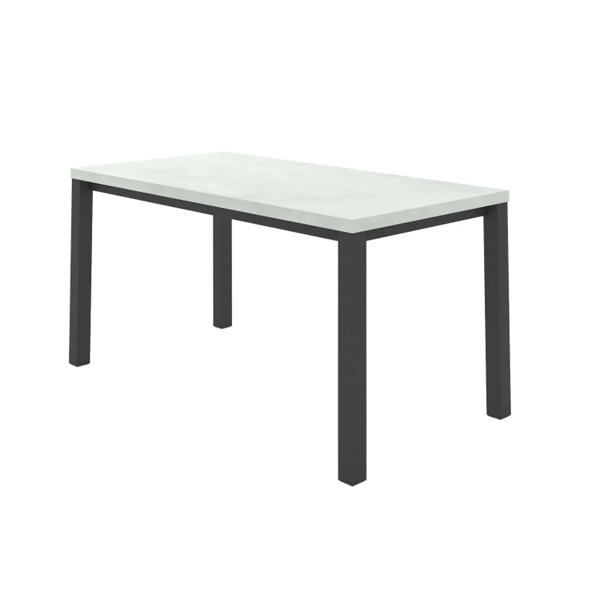 Qube - Table snack rectangulaire intemporelle en stratifié avec pieds en métal — vue 3