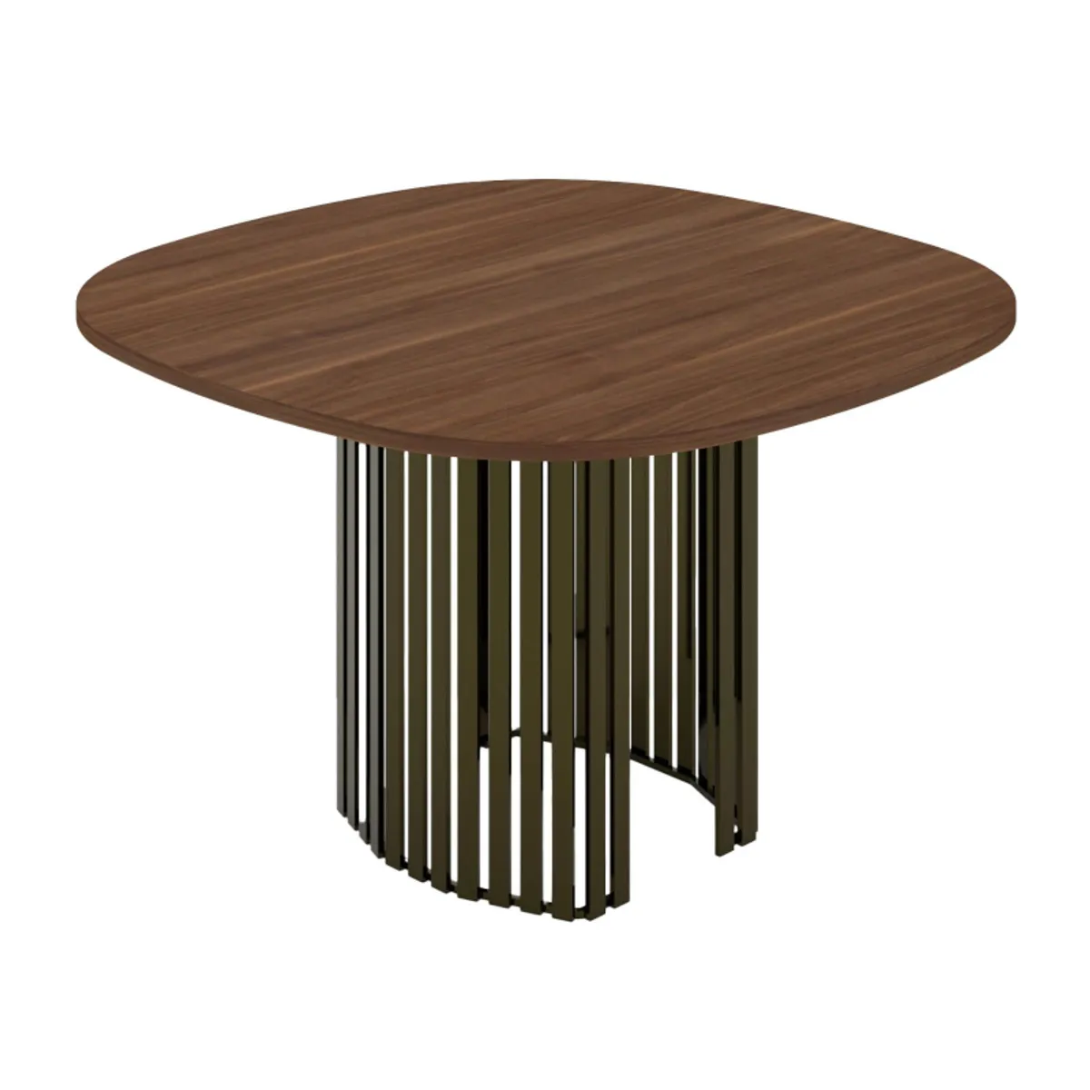 Canvas - Table design carrée avec bords arrondis et pied central ajouré — vue 3