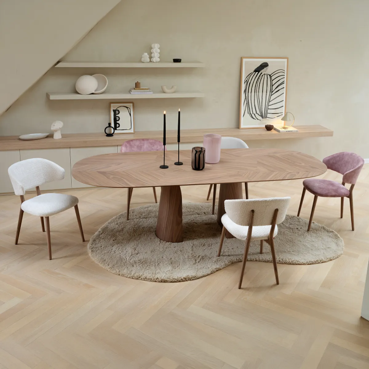 Blossom Mobitec® - Table design en bois avec bords arrondis