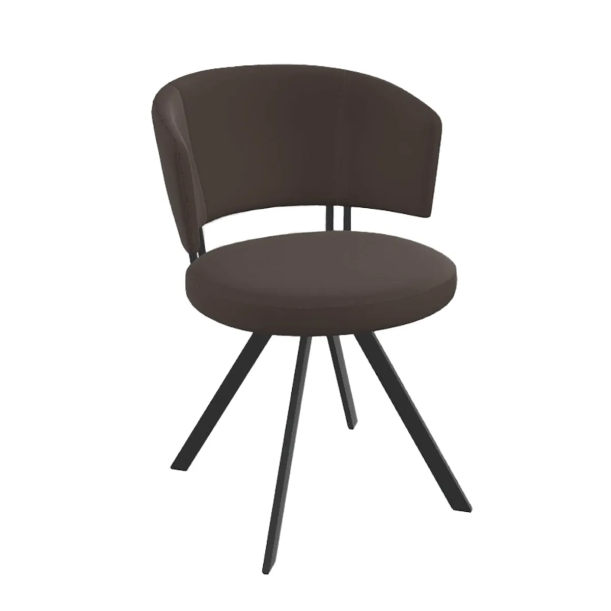 Allure - Chaise design confortable pivotante en simili avec pieds en métal — vue 3