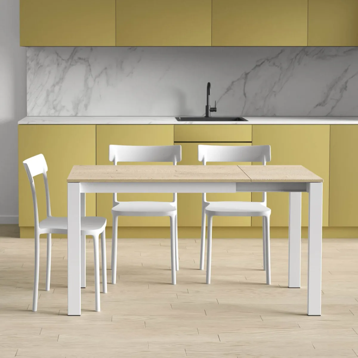 Puzzle - Table de cuisine extensible en stratifié