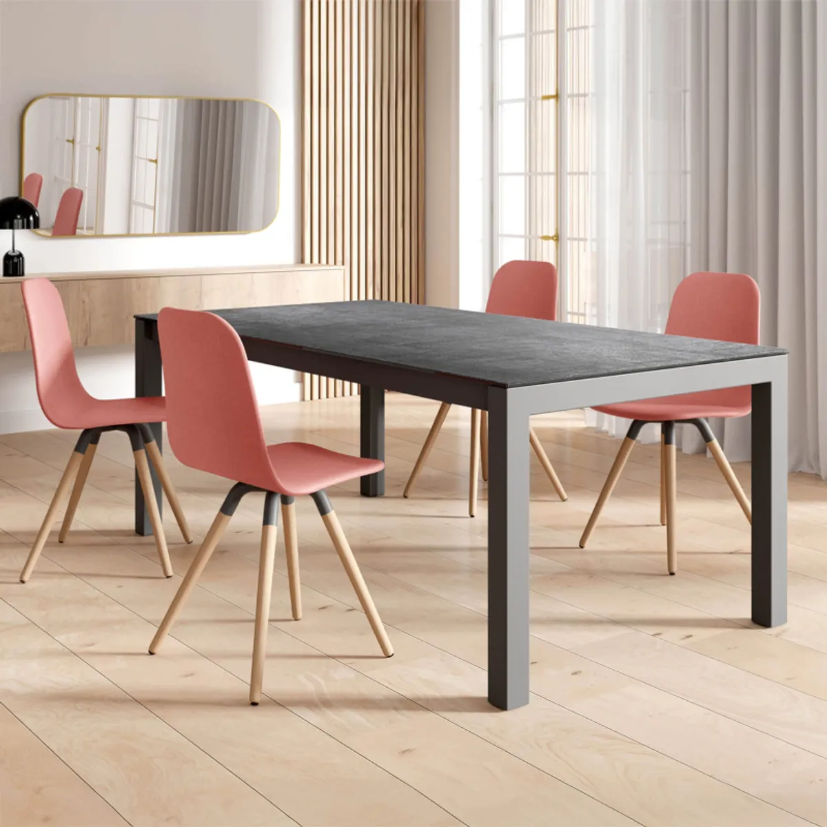 Kyoto - Table contemporaine extensible en céramique et métal — vue 4