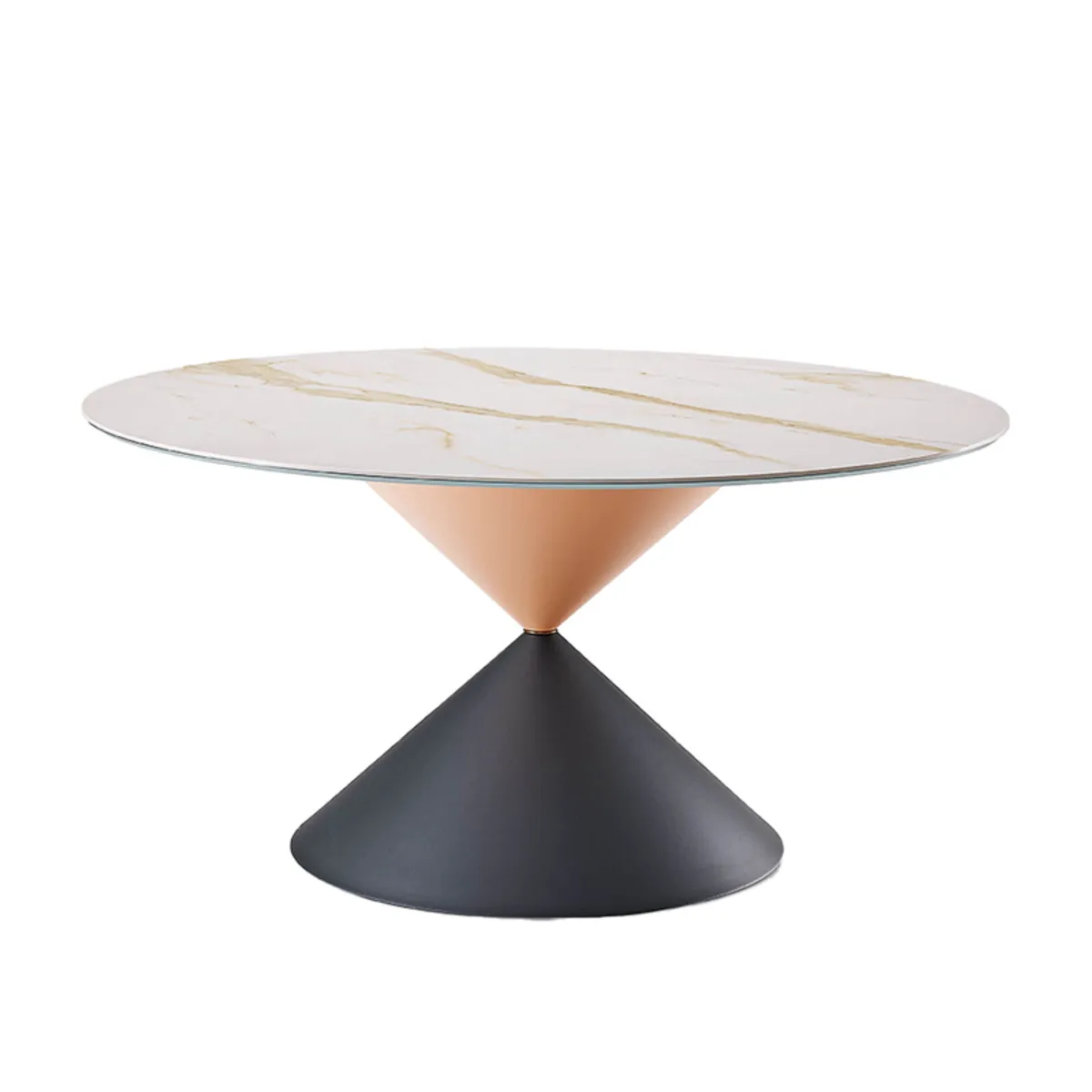 Clessidra Midj® - Table ronde design plateau céramique pied central sablier — vue 3