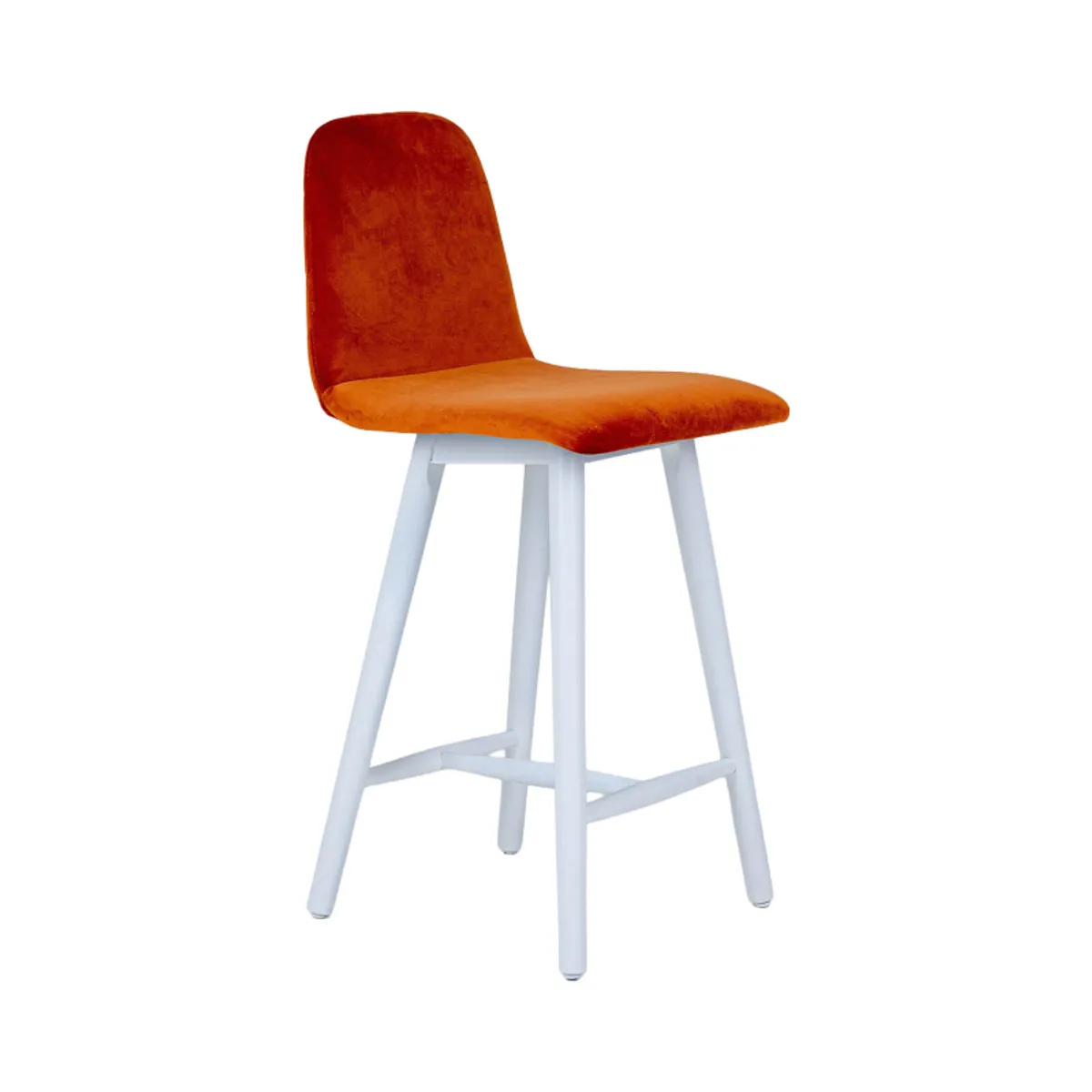 Pandora diamant - Tabouret snack dos matelassé en tissu et pieds en bois — vue 4