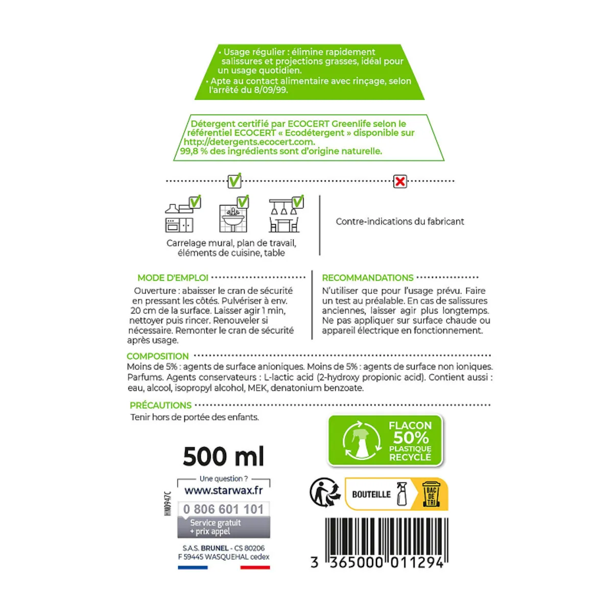 Alcool ménager Starwax® - Nettoyant multiusage SoluVert à l'alcool ménagé 500 ml — vue 3