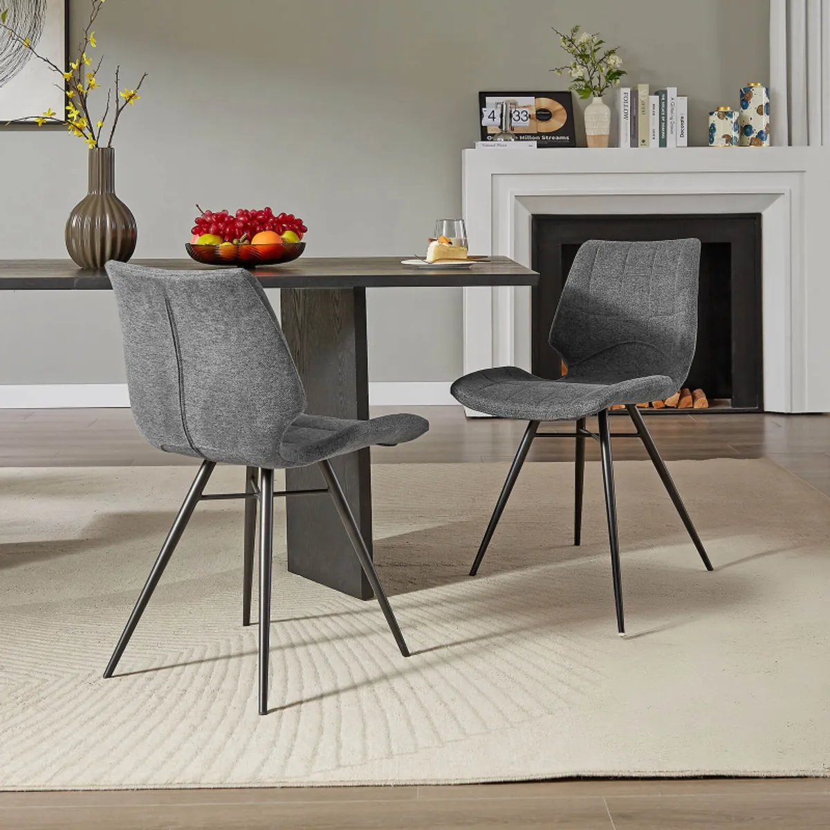 Ibéris - Chaise design vintage rembourrée en tissu — vue 5