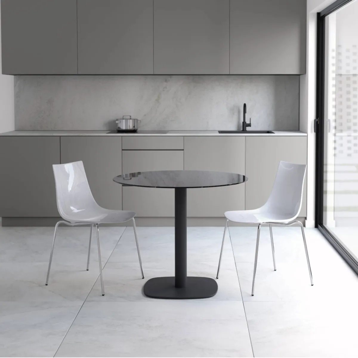 Circus - Table de cuisine ronde en verre petit espace — vue 4