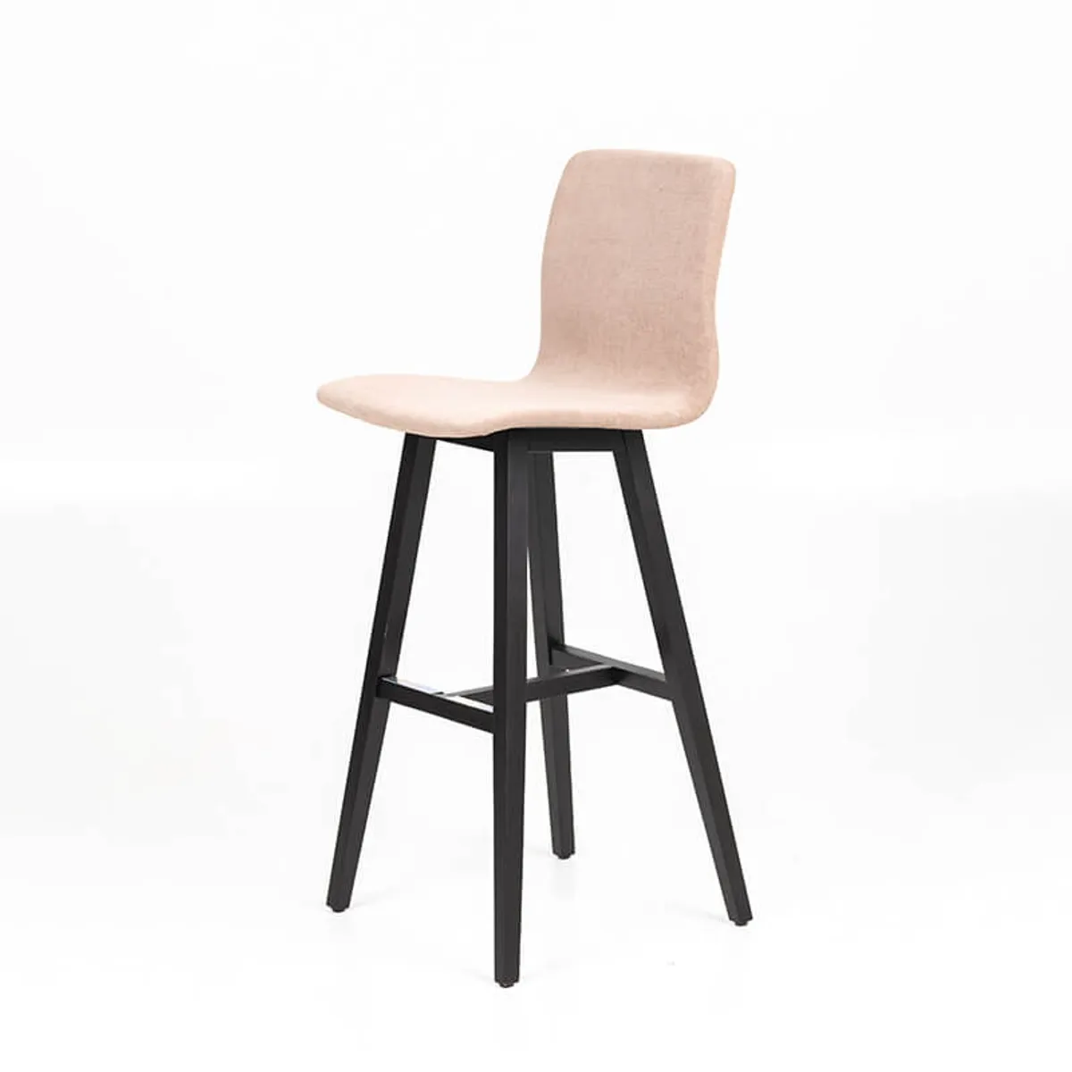 Amelie - Tabouret bar en tissu et pieds en bois massif — vue 3