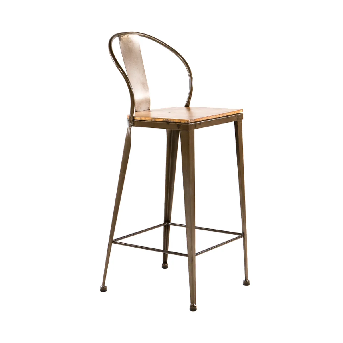 Turia TB 317 - Tabouret industriel en métal et bois — vue 3