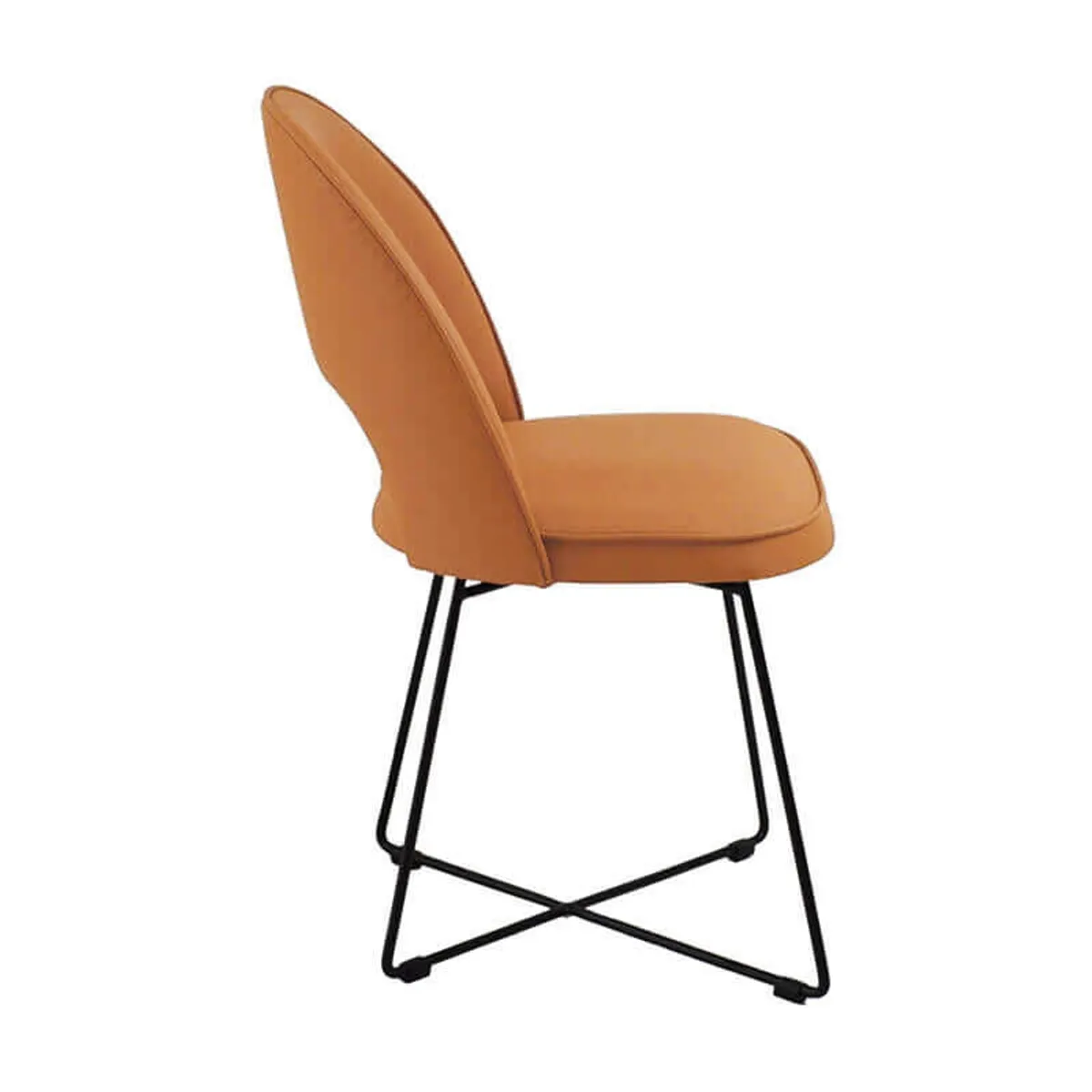 Bistrot - Chaise cosy en tissu dossier ajouré avec pieds design — vue 5