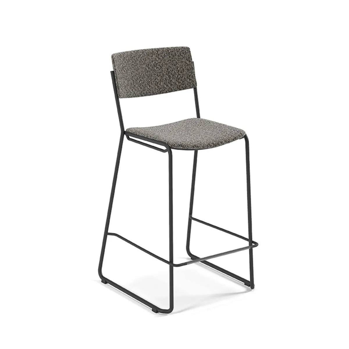 Zoom - Tabouret snack moderne en tissu pieds traîneau — vue 3