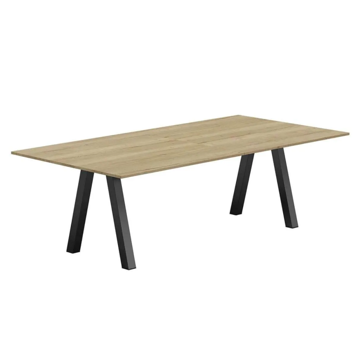 Veneto - Grande table de salle à manger en mélaminé avec pieds obliques — vue 4